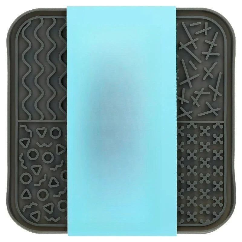 Silicone Lick Mat for Pets, Gray, 7.87" x 7.87"