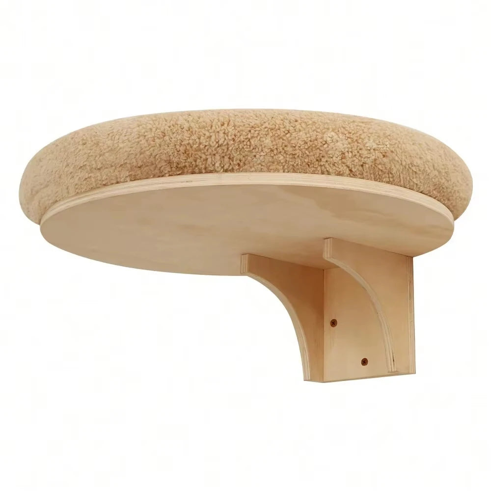 CWV Wall Mounted Pine Wood Cat Hammock With Scratching Post