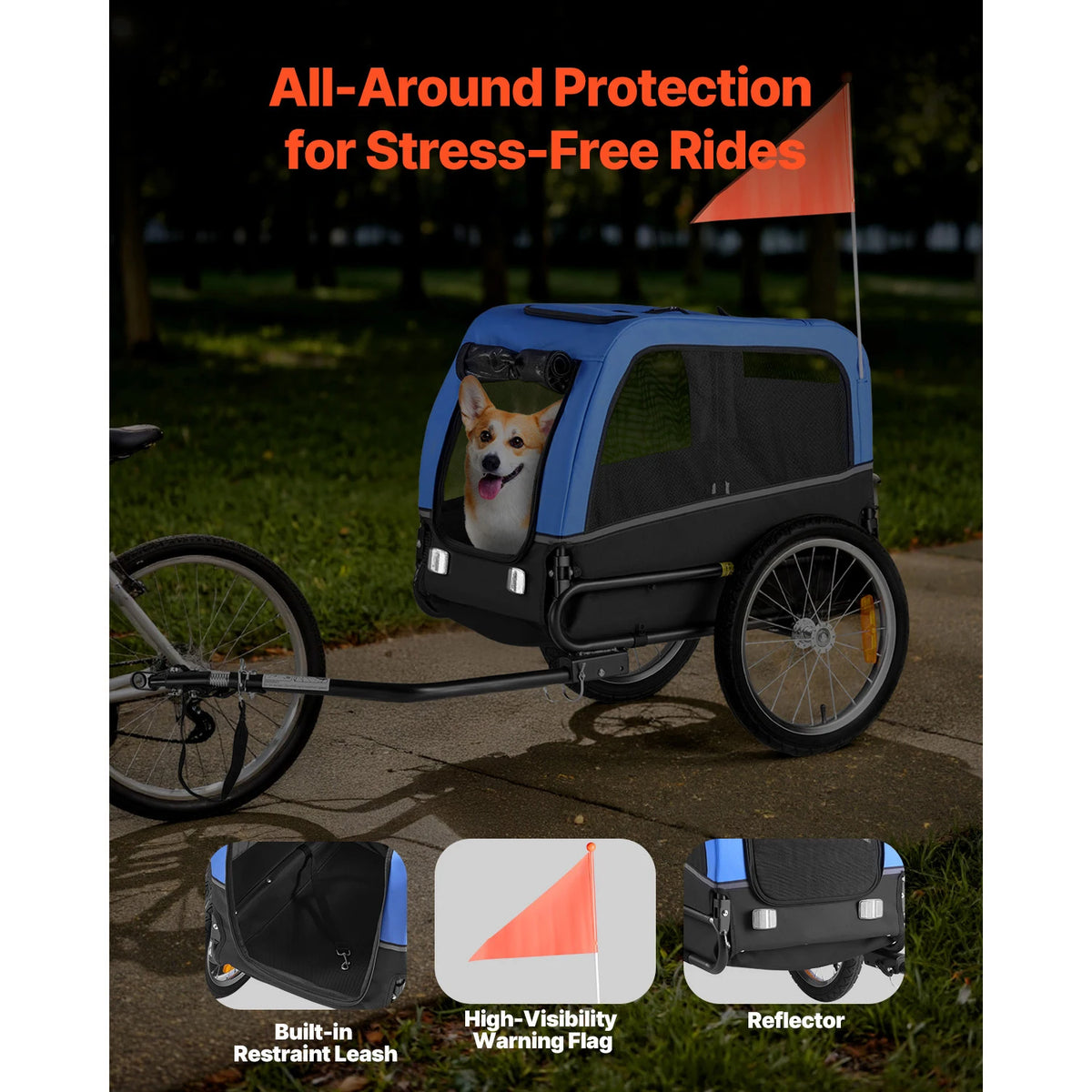 Durable Dog Bike Trailer Universal Bicycle Pet Carrier Quick Release