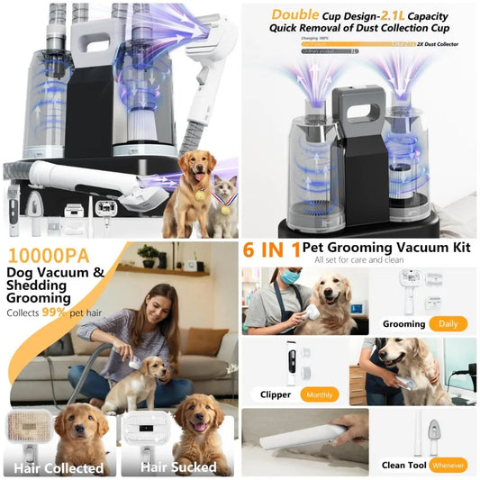 XMSJ Rechargeable Dog Grooming Vacuum And Dryer System