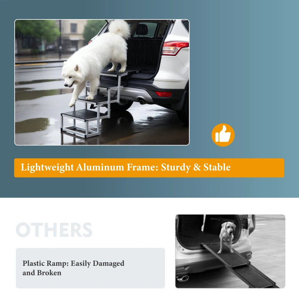Lism Heavy Duty Portable Foldable Aluminum Dog Ramp