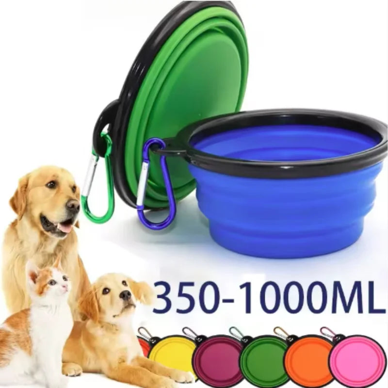 Portable Collapsible TPR Pet Food And Water Bowl For Travel