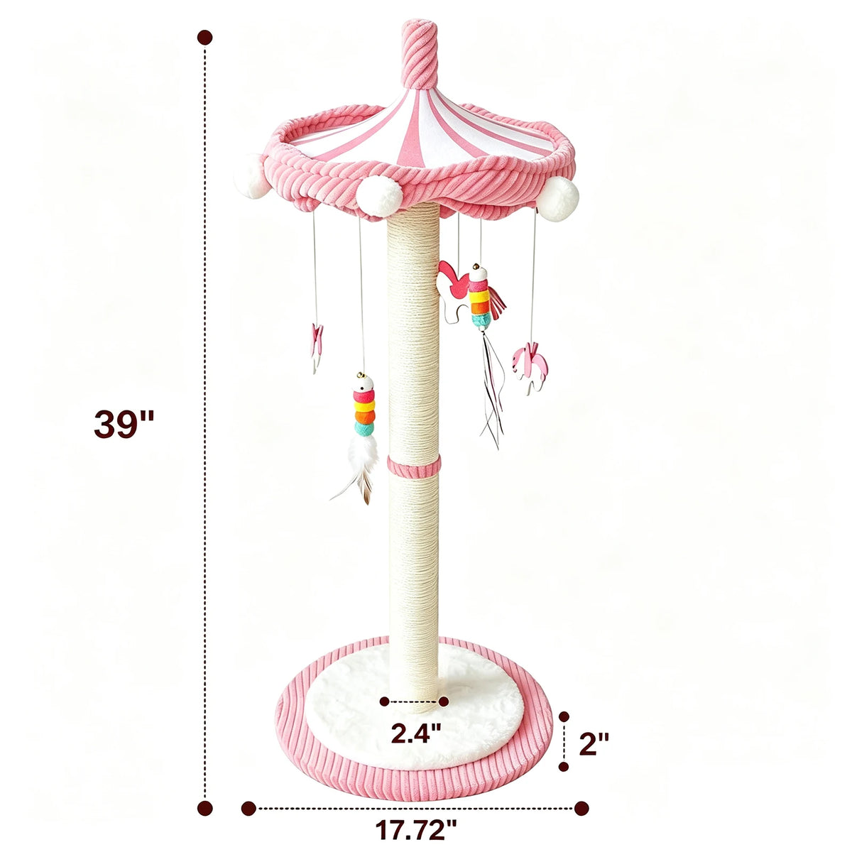 CWV Rotating Cat Tree Tower With Interactive Feather Toys