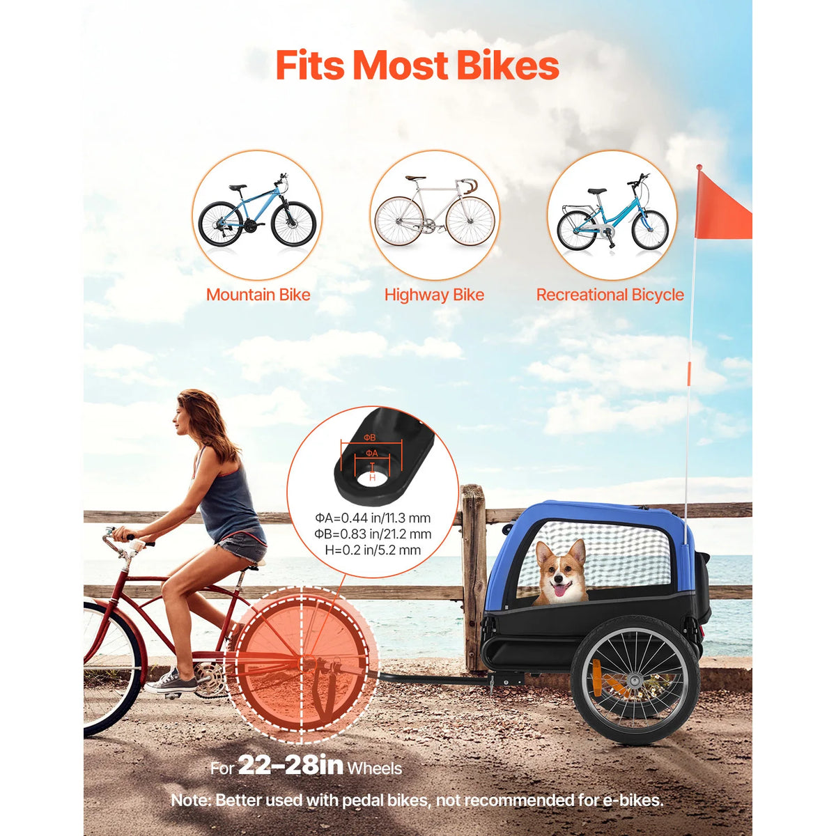 Durable Dog Bike Trailer Universal Bicycle Pet Carrier Quick Release