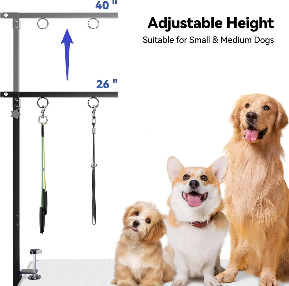Adjustable Stainless Steel Table Clamp Pet Grooming Hammock For Dogs