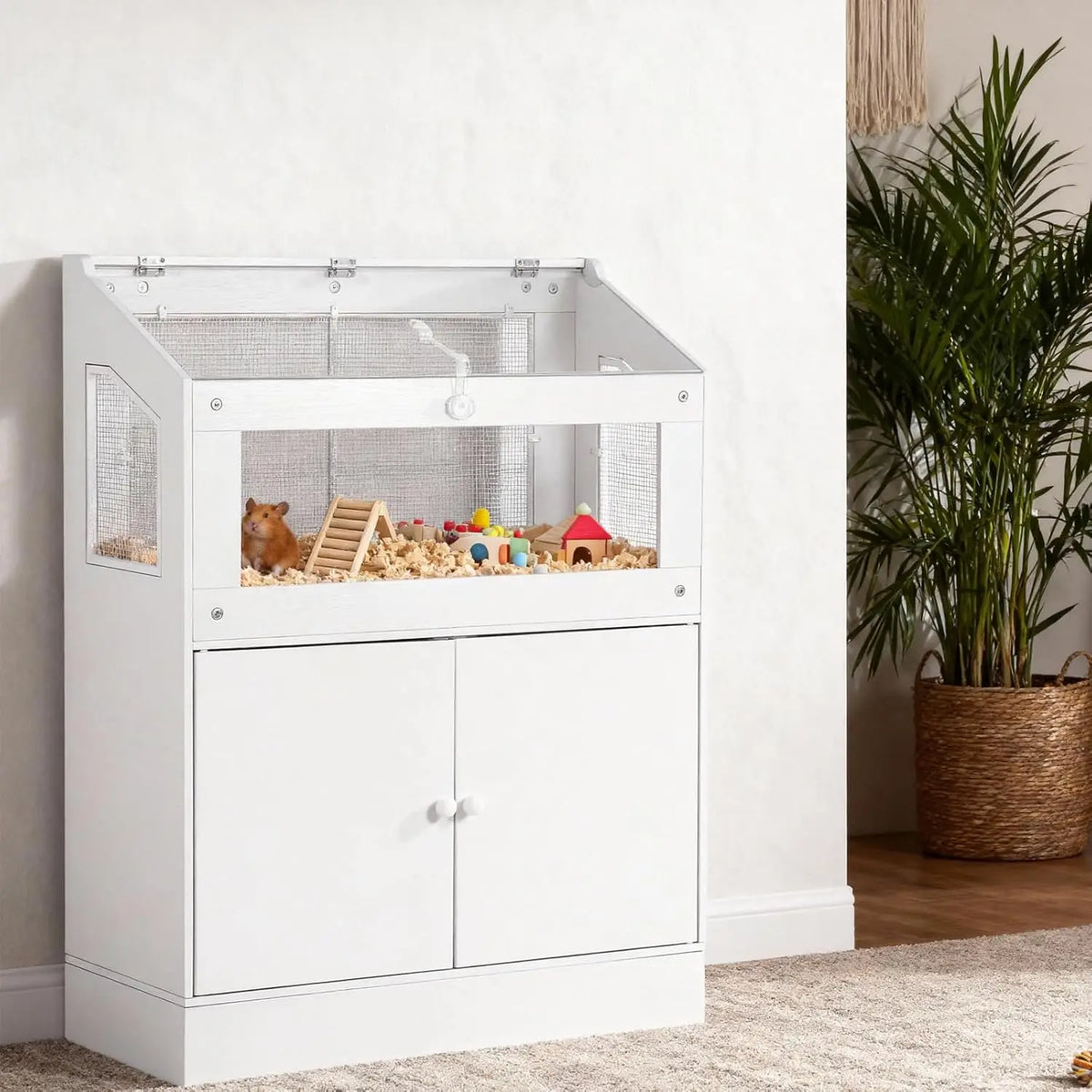 HiMISS Acrylic Animal Cage Habitat With Storage Cabinet