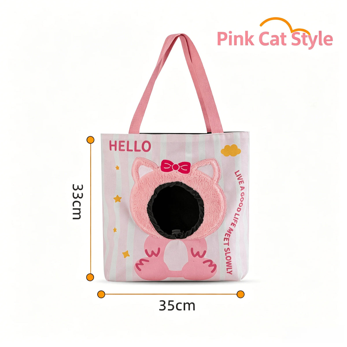 Breathable Canvas Cat Travel Carrier Tote Bag For Pets