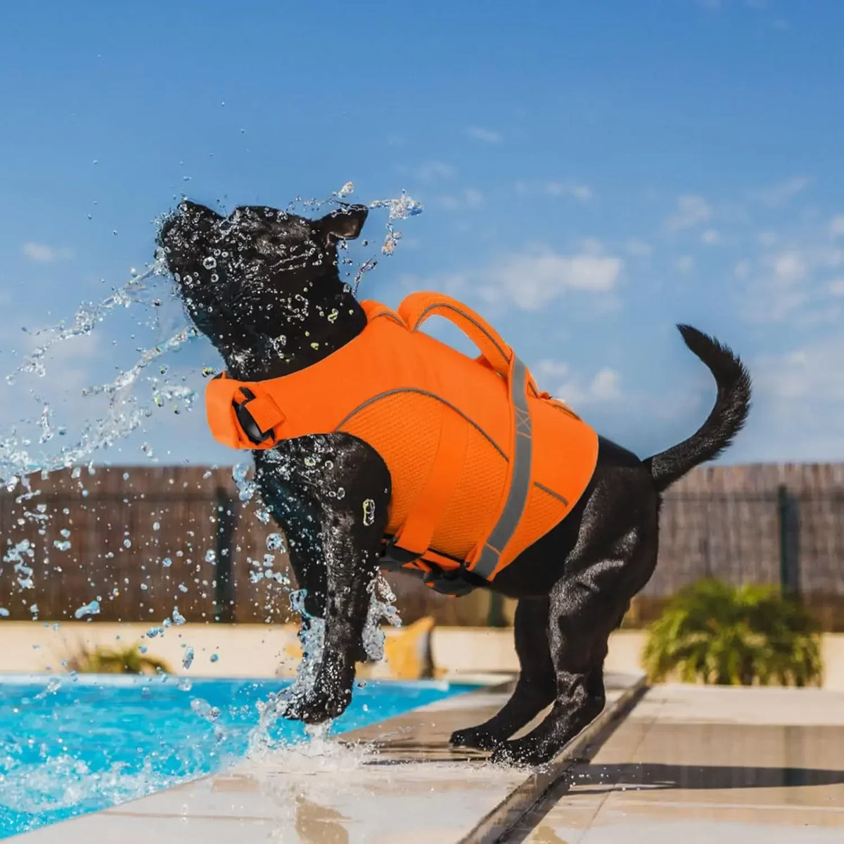 Durable Mesh Dog Life Vest With Rescue Handle For Swimming