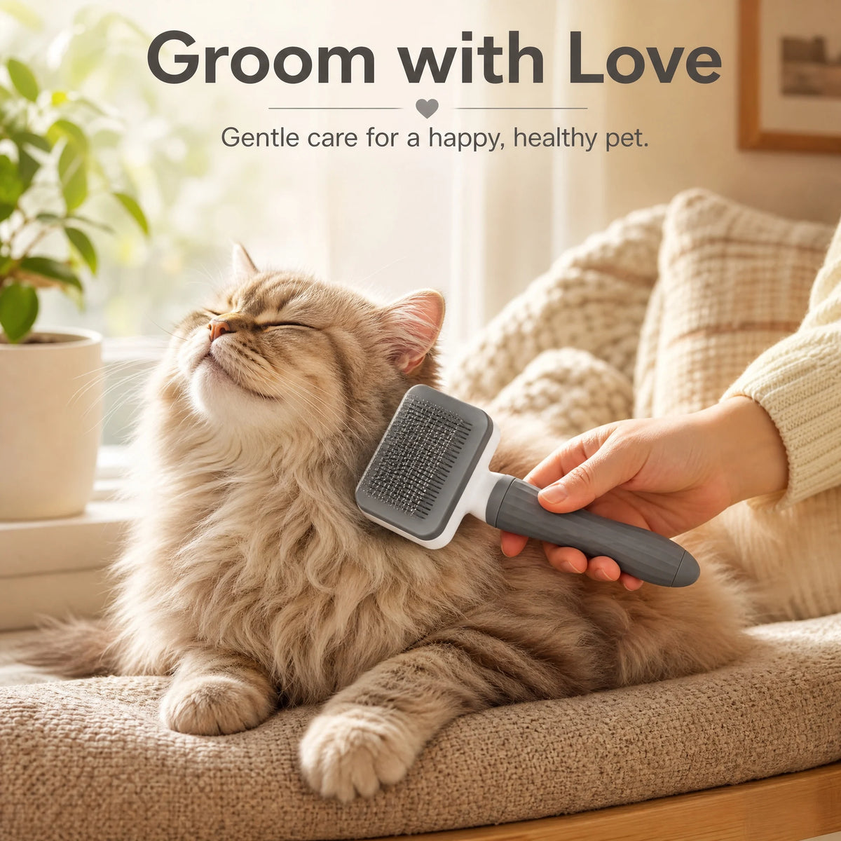 Pet Massage Grooming Brush For Detangling Knots And Mats