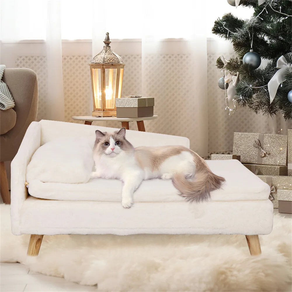 Borwart Elevated Dog Sofa Bed With Plush Backrest Design