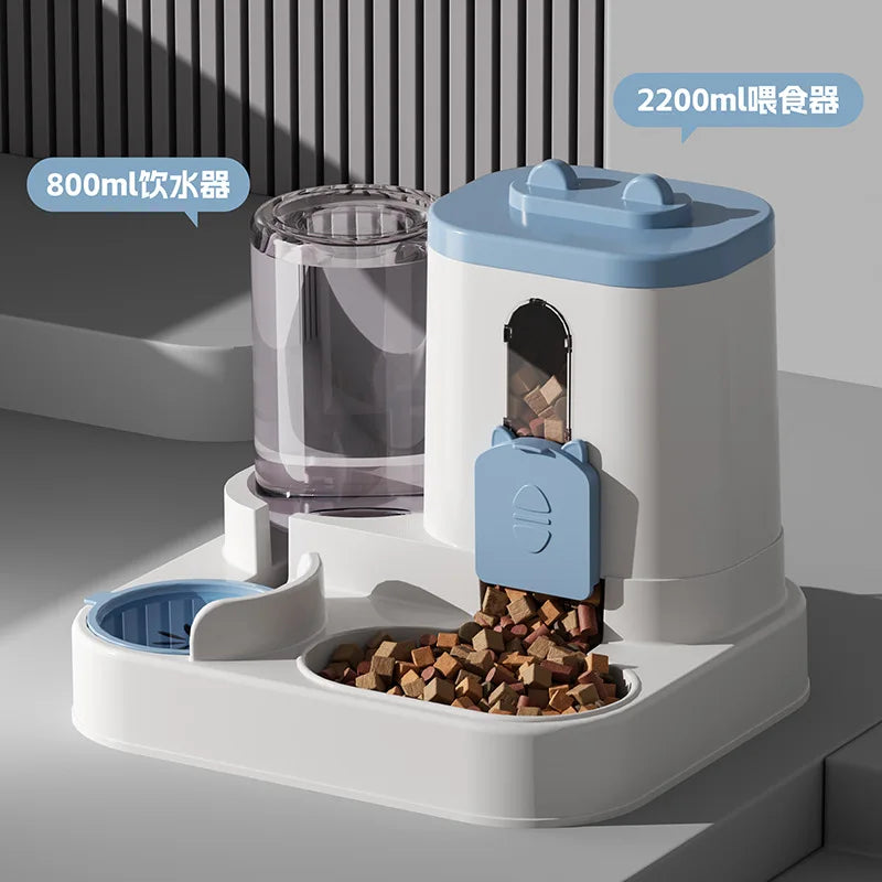 Automatic Pet Feeder With Spill Proof Bowl And Water Fountain