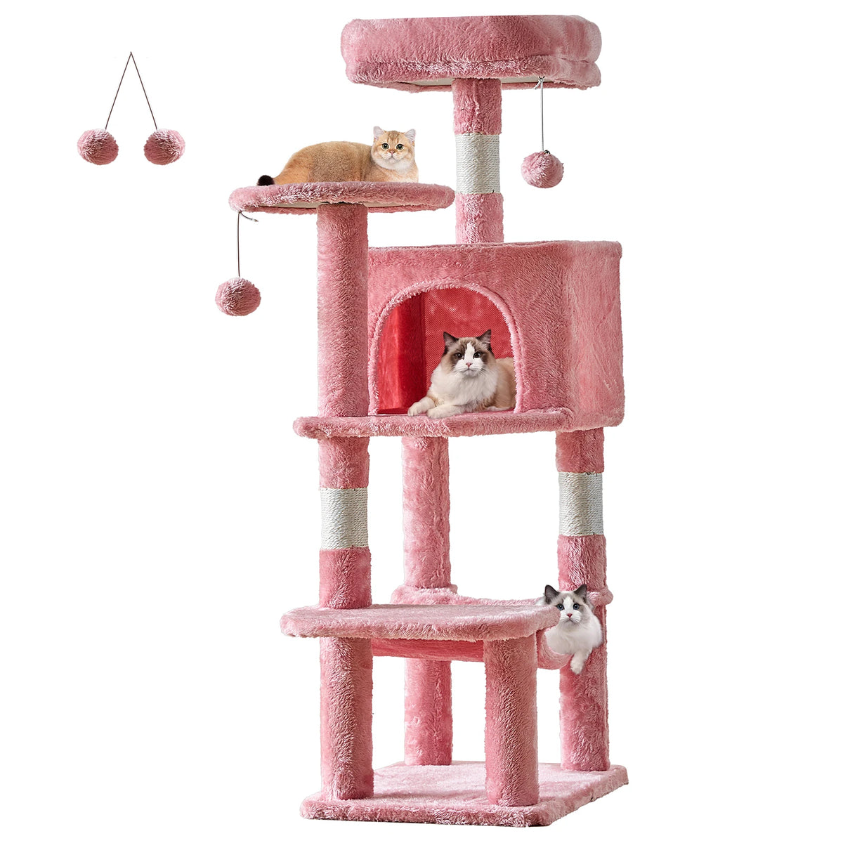 JHK Sturdy Multi Tier Cat Tree With Natural Sisal Posts