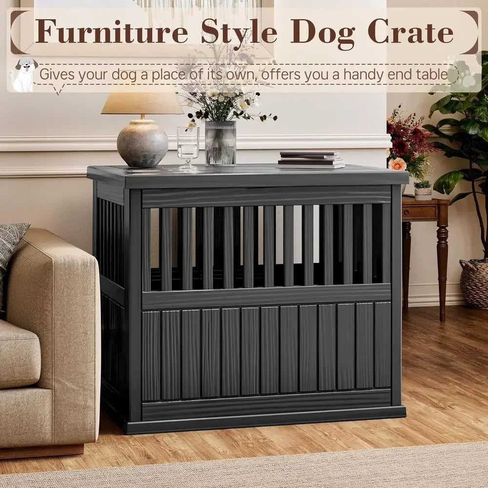Dual Purpose Resin Dog Crate End Table for Indoor Outdoor