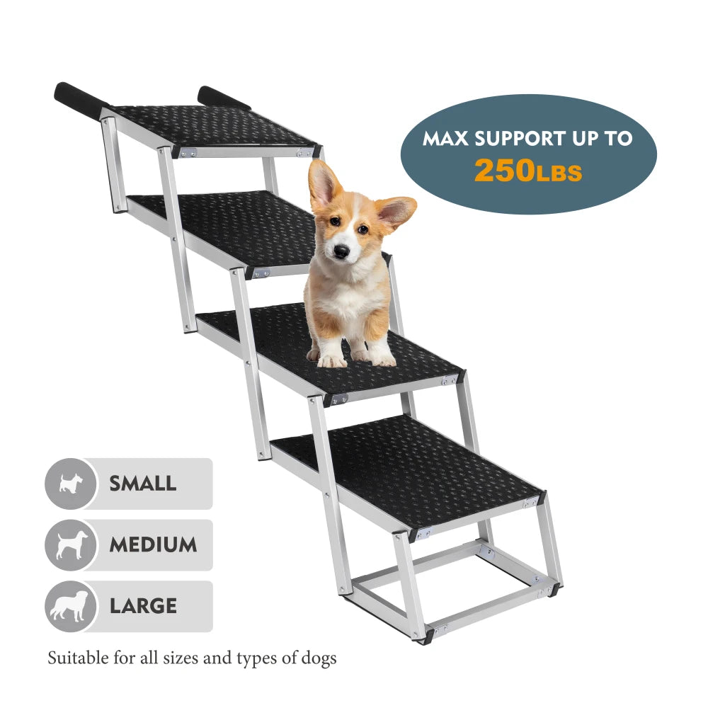 Lism Heavy Duty Portable Foldable Aluminum Dog Ramp