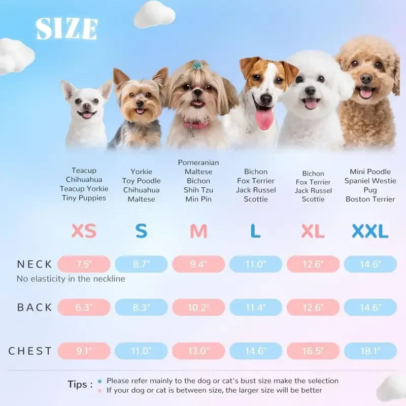 1 breathable summer shirt for small dogs, with ruffled sleeves, elastic pet T-shirt, Puppy Clothes, suitable for puppies, Sphynx cats, kittens, French Bulldogs, Dachshunds