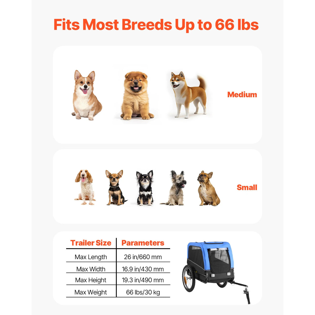 Durable Dog Bike Trailer Universal Bicycle Pet Carrier Quick Release