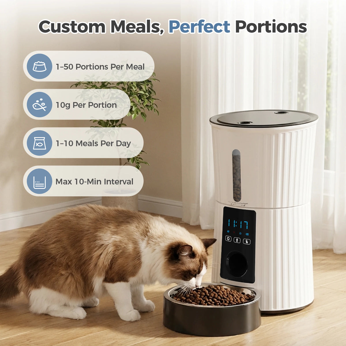 JHK Smart Automatic Cat Feeder With WiFi App Control