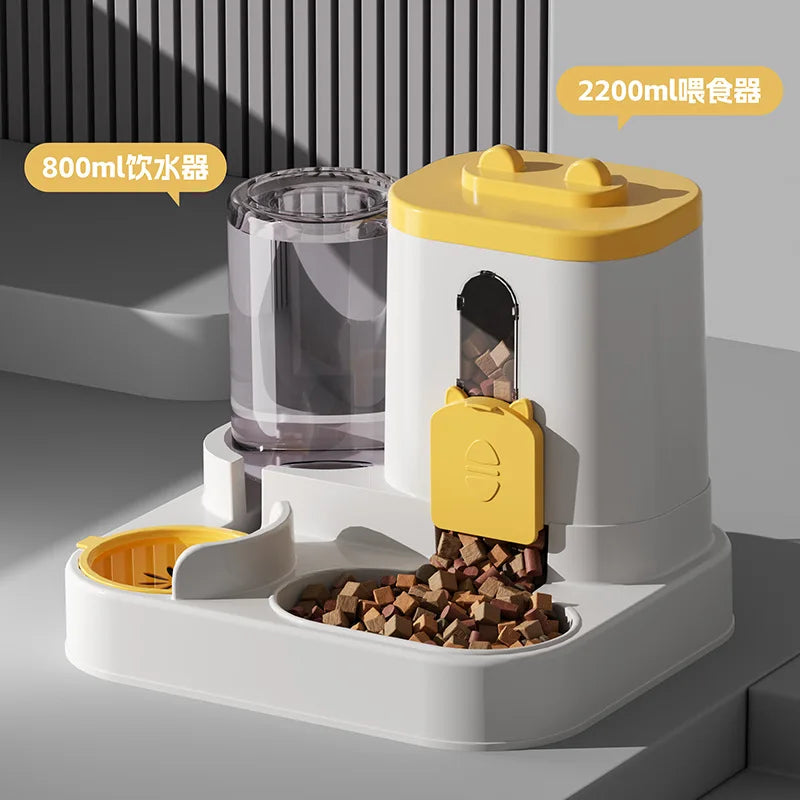 Automatic Pet Feeder With Spill Proof Bowl And Water Fountain