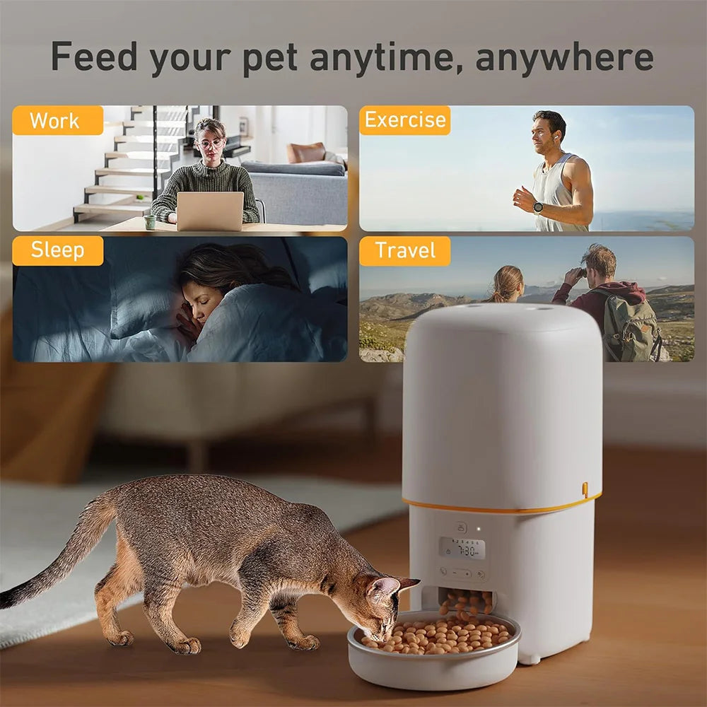 Nityers Automatic Pet Feeder With Voice Recorder And Dual Power