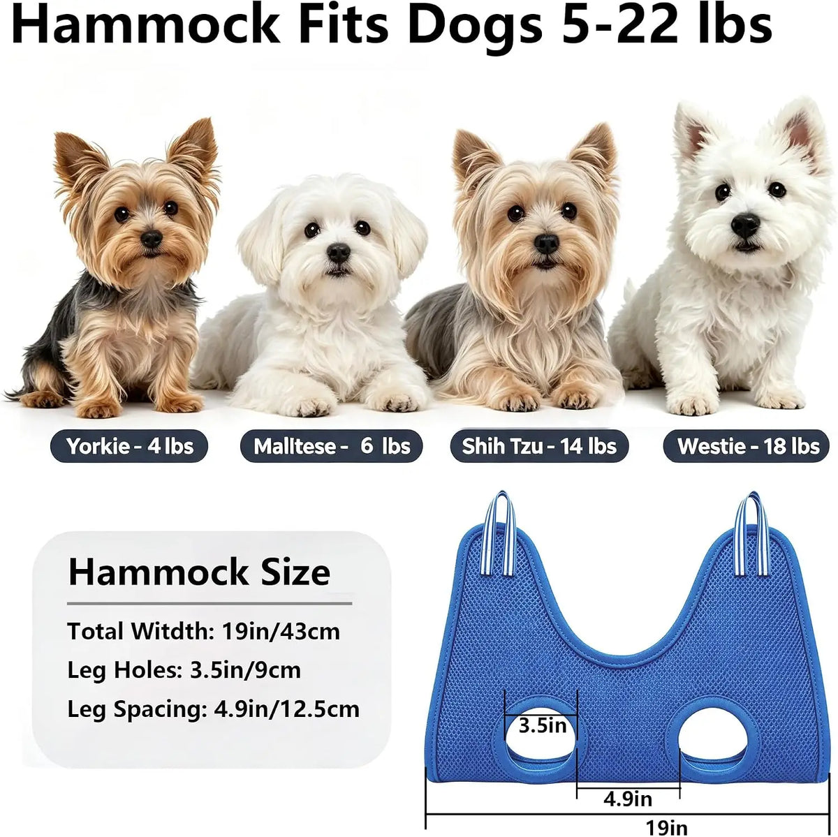 Adjustable Stainless Steel Table Clamp Pet Grooming Hammock For Dogs
