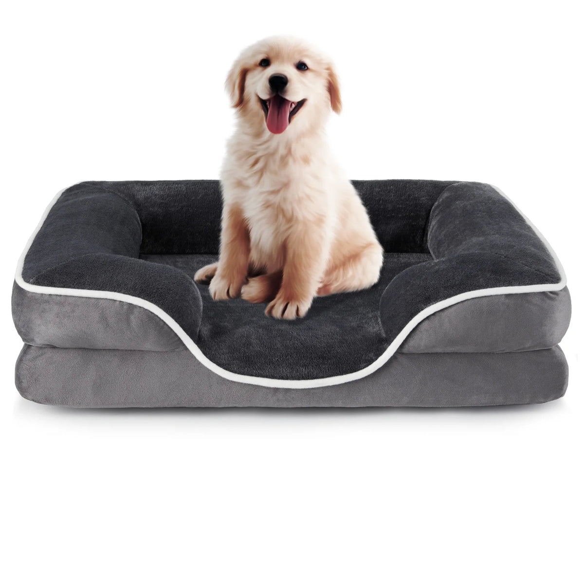 MCQ 42x32 Inch Memory Foam Dog Bed XL Machine Washable Cover Pet Bed Anti-Slip Waterproof Memory Foam Couch Bed for Home Pet Indoor Dogs