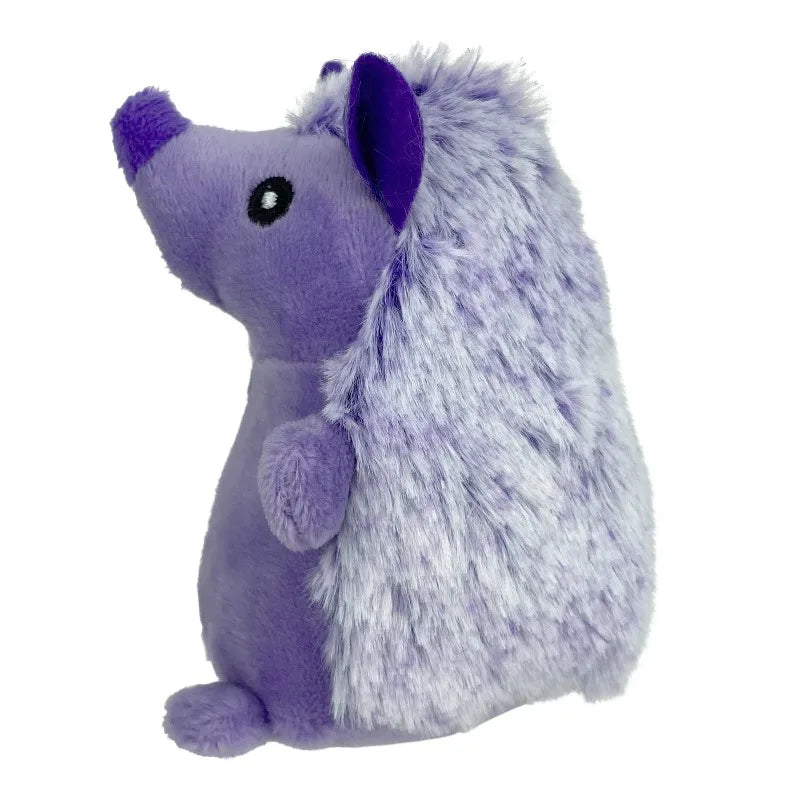 (2 pack) Mini Pet Plush Hedgehog Small Dog Toy with Squeaker, Purple