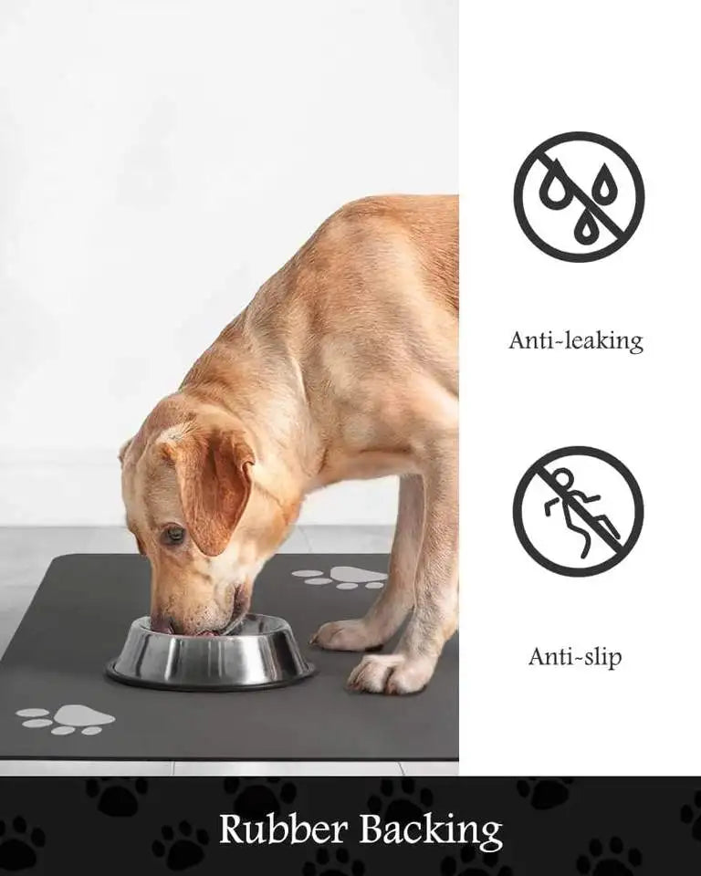 Super Absorbent Pet Feeding Mat With Waterproof Rubber Backing