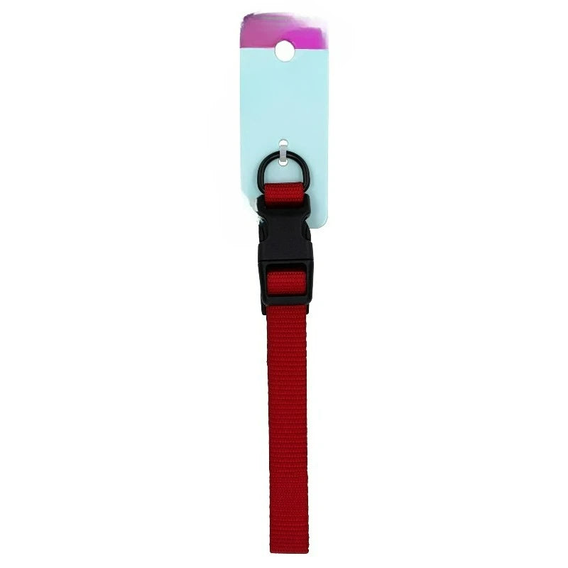 Solid Polyester Adjustable Dog Collar, Red, M