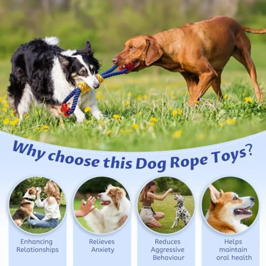 Premium Tough Dog Rope Toy For Tug Of War Play