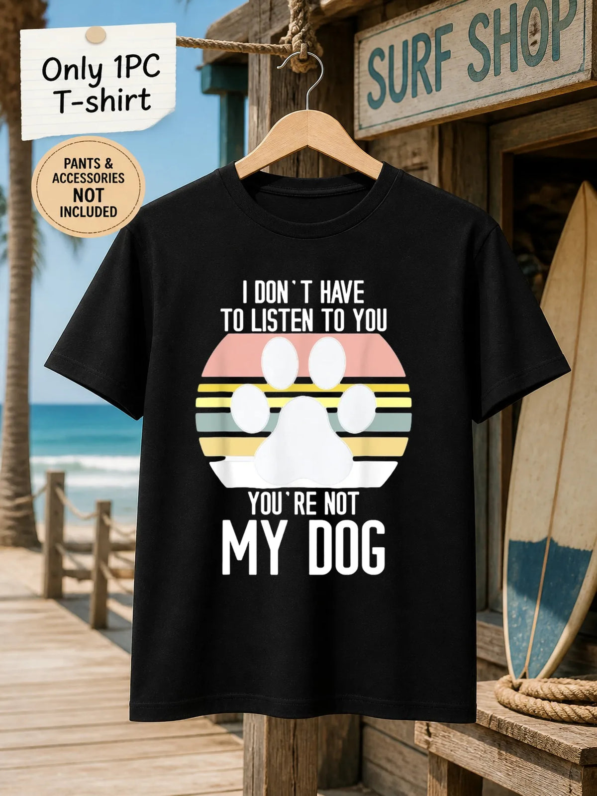 1pc Mens Graphic T Shirt Funny Dog Paw Print Short Sleeve Crew Neck[solely 1pc T-SHIRT]