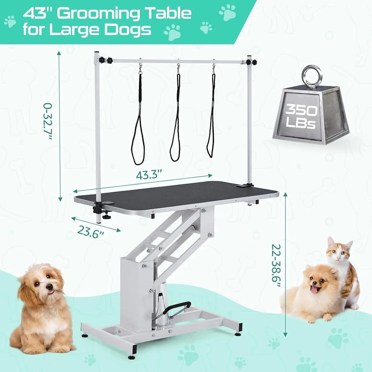 Garvee Electric Pet Grooming Table With Adjustable Arm Station