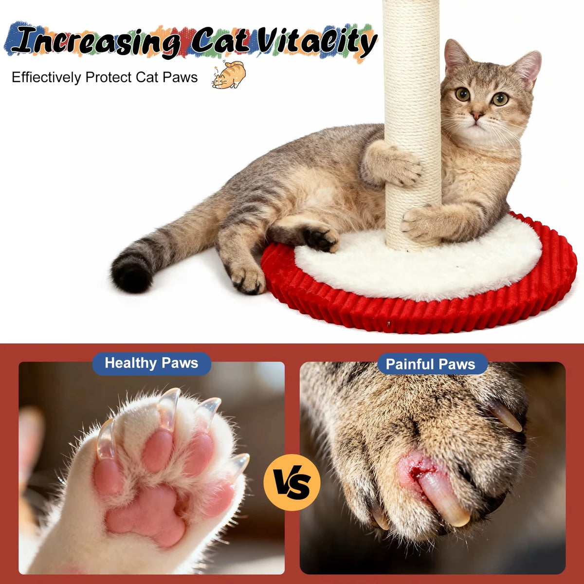 CWV Rotating Cat Tree Tower With Interactive Feather Toys
