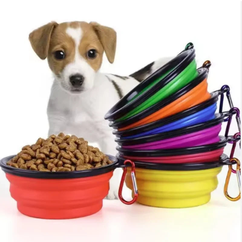 Portable Collapsible TPR Pet Food And Water Bowl For Travel