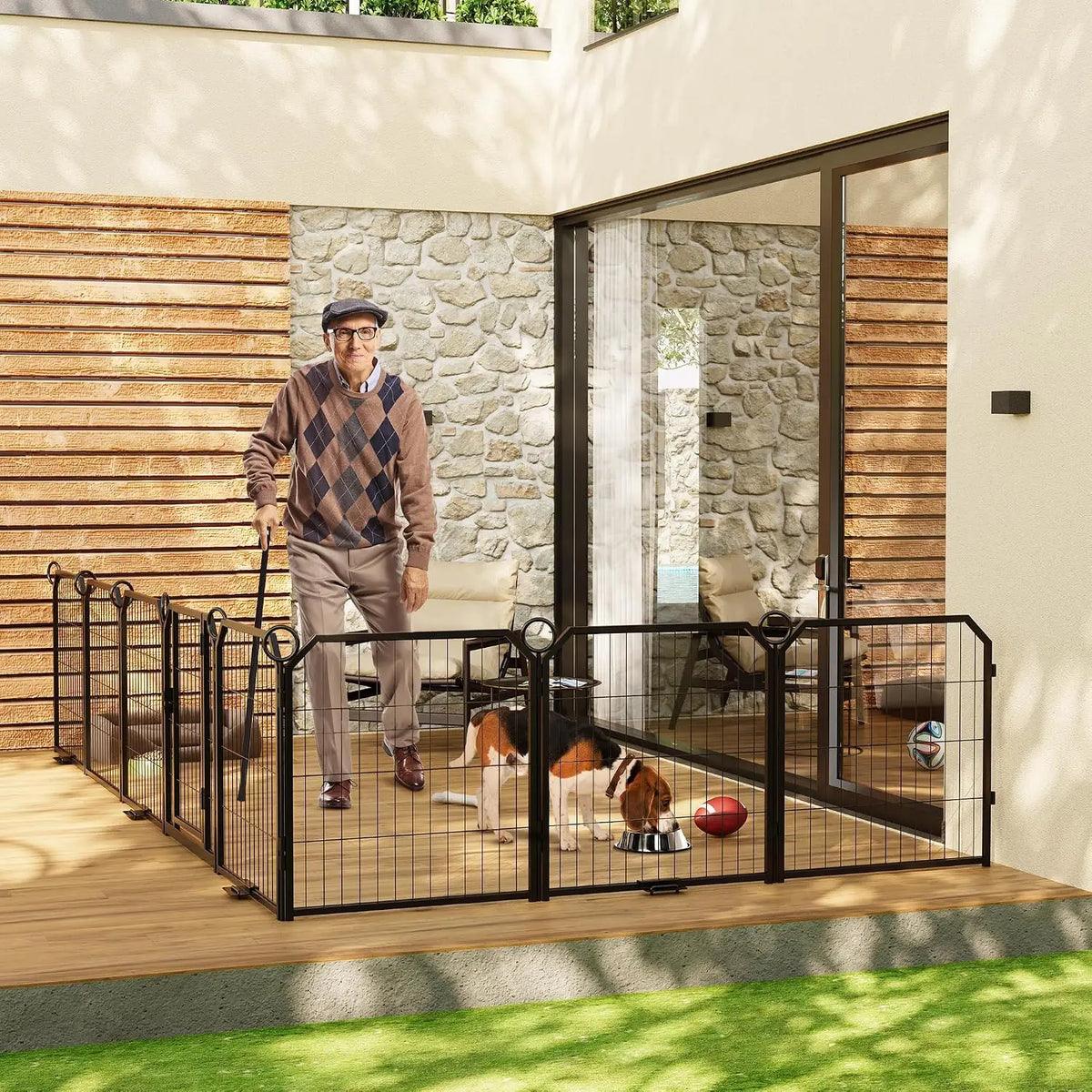 Garvee Heavy Duty Dog Playpen With Secure Self Locking Panel