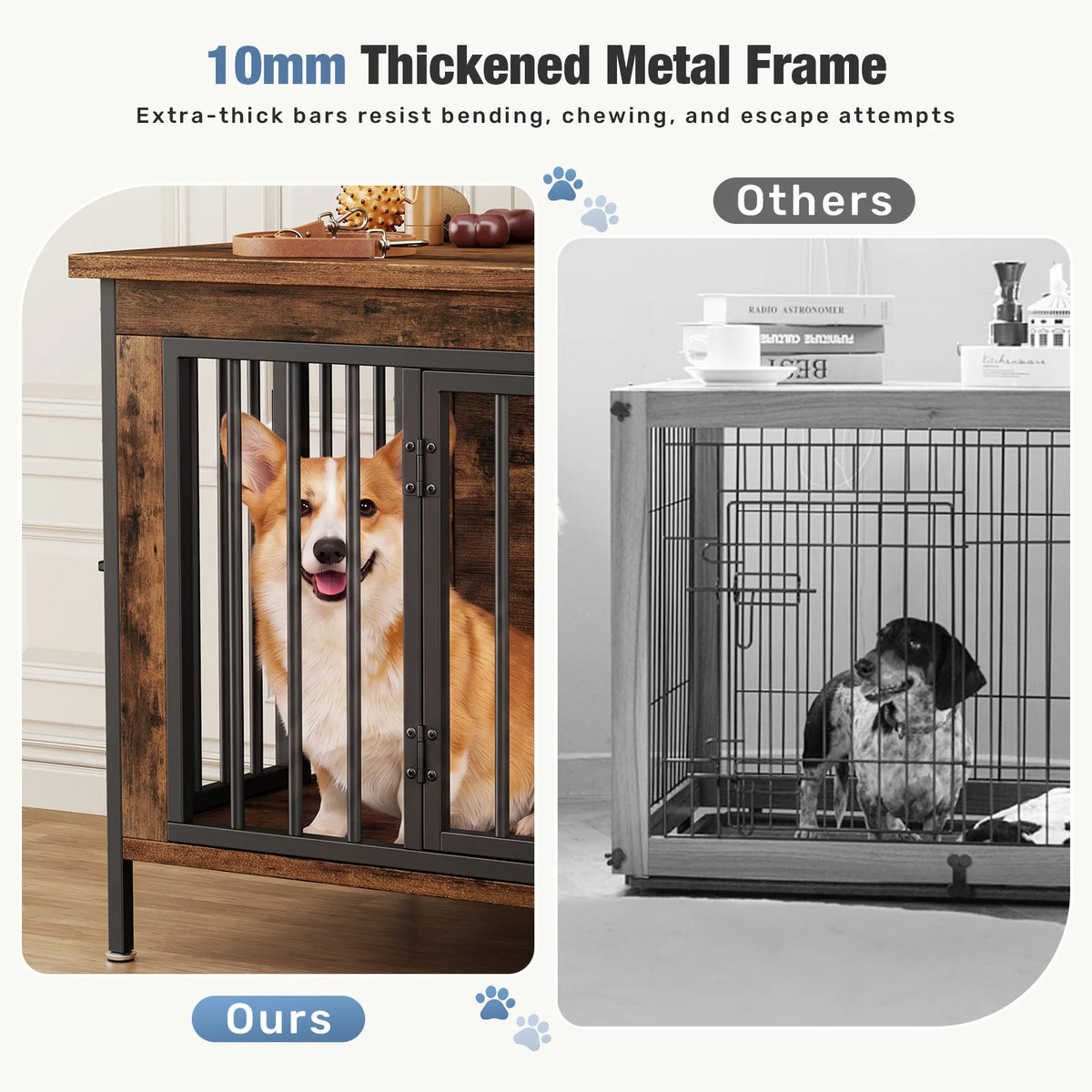 JHK Heavy Duty Wooden Double Door Dog Kennel Indoor Outdoor