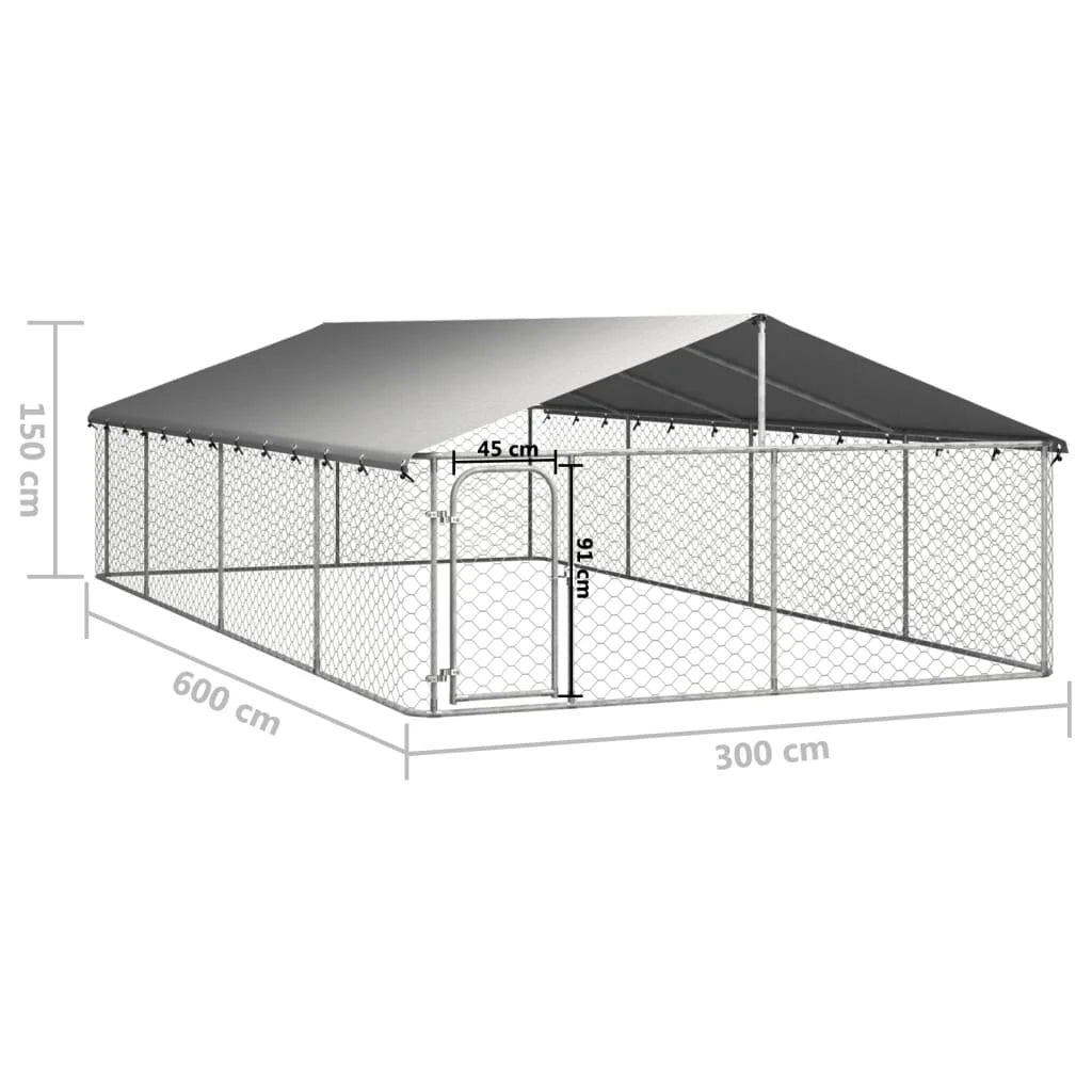 Sturdy Outdoor Dog Kennel Featuring Galvanized Steel Roof For Pets