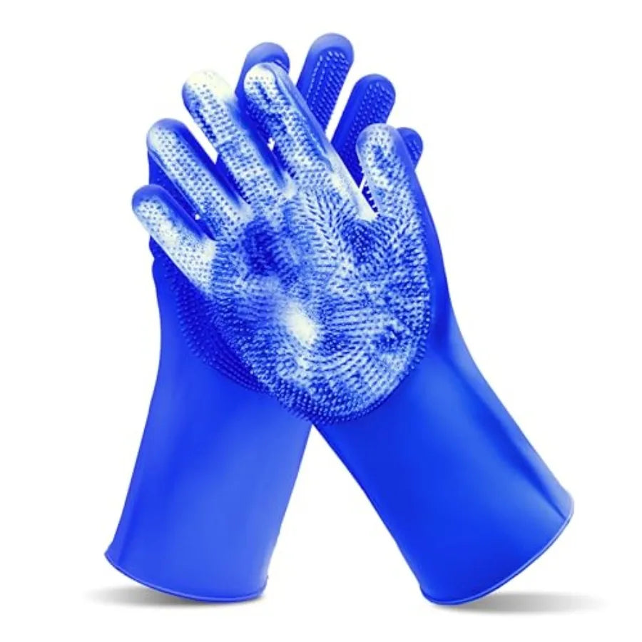 Silicone Pet Grooming Gloves For Bathing Dogs And Cats