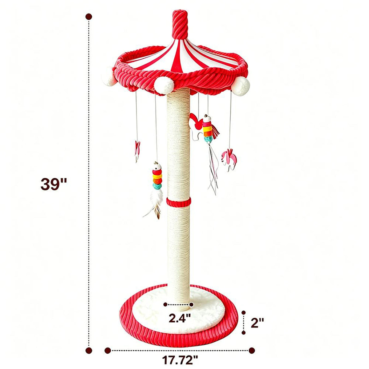 CWV Rotating Cat Tree Tower With Interactive Feather Toys