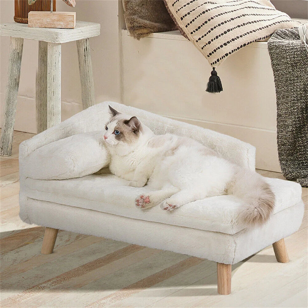 Borwart Elevated Dog Sofa Bed With Plush Backrest Design