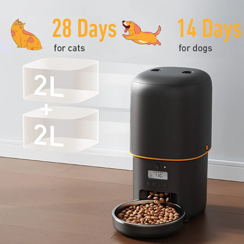 Nityers Automatic Pet Feeder With Voice Recorder And Dual Power