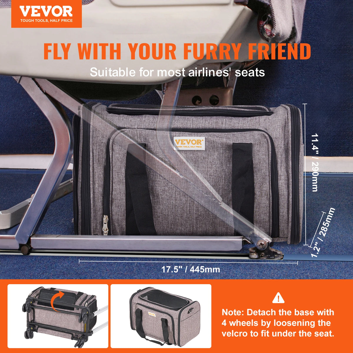 SucceBuy Pet Carrier Backpack With Wheels For Travel