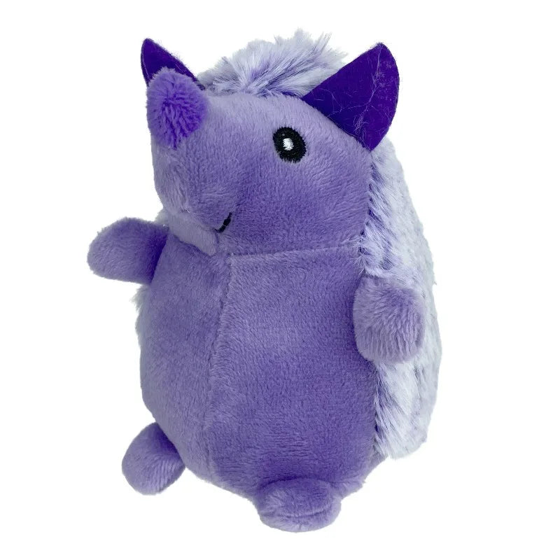 (2 pack) Mini Pet Plush Hedgehog Small Dog Toy with Squeaker, Purple