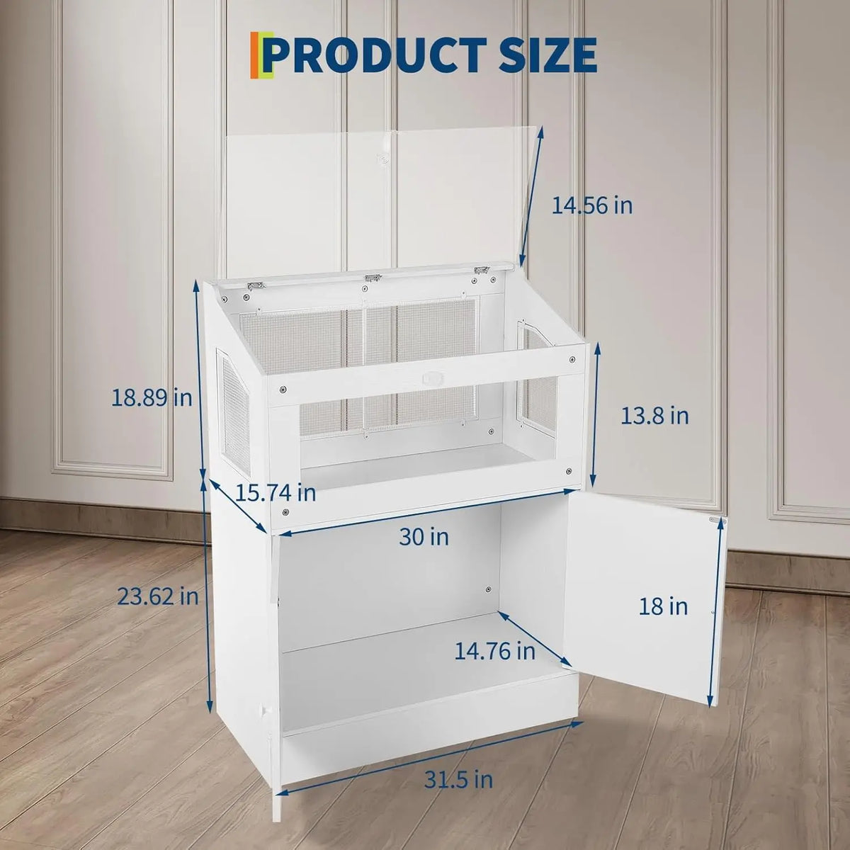 HiMISS Acrylic Animal Cage Habitat With Storage Cabinet