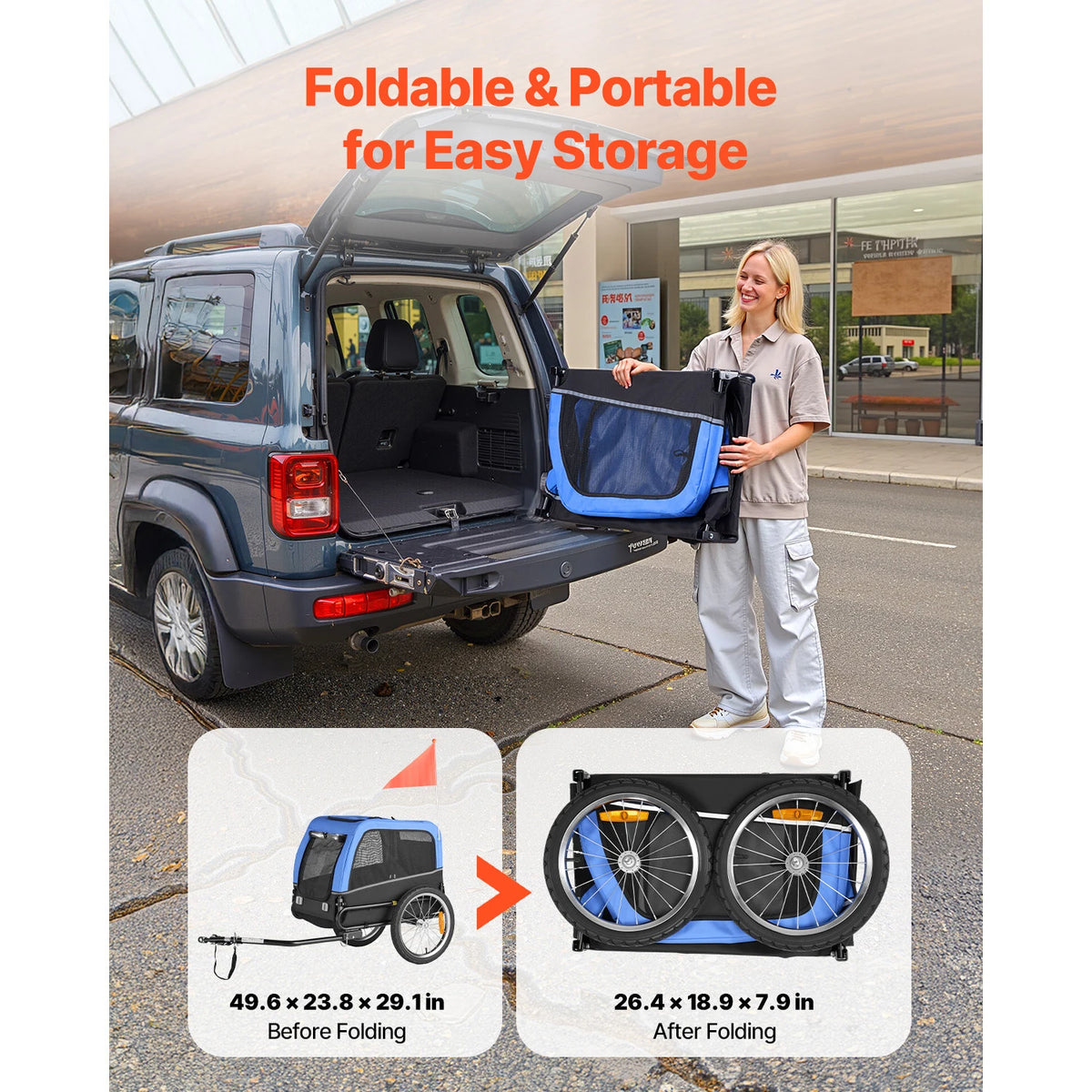 Durable Dog Bike Trailer Universal Bicycle Pet Carrier Quick Release