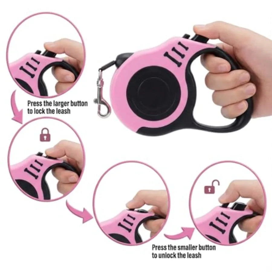 Retractable Dog Leash Set With Folding Bowl And Waste Bags