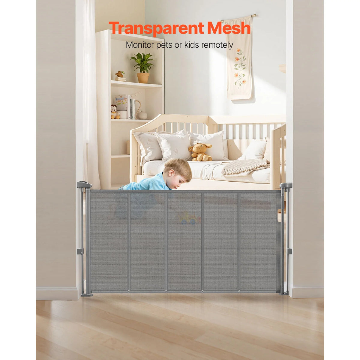 SucceBuy Adjustable Retractable Baby Gate For Pet And Child Safety