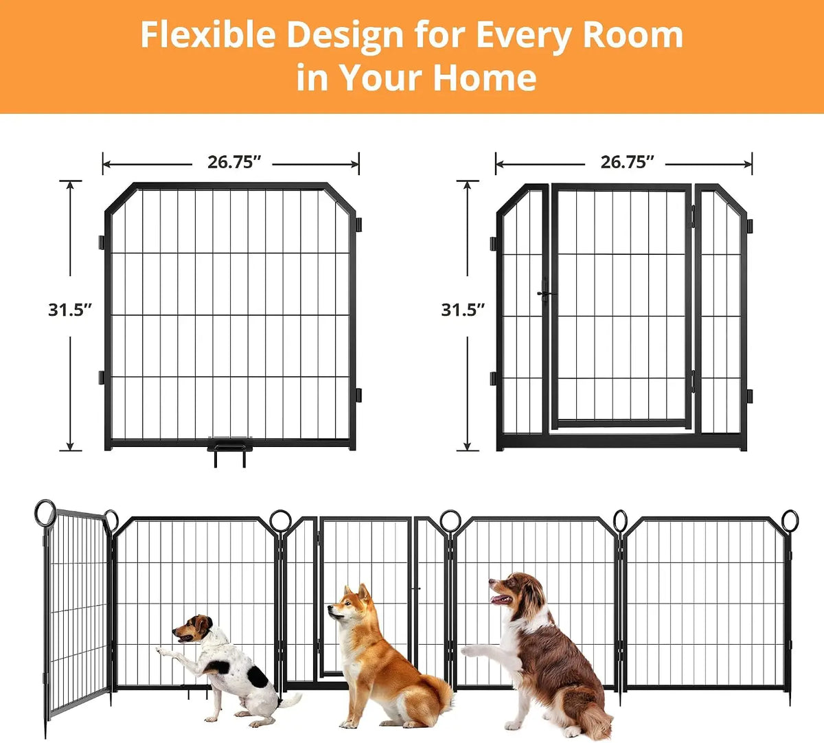 Garvee Heavy Duty Dog Playpen With Secure Self Locking Panel