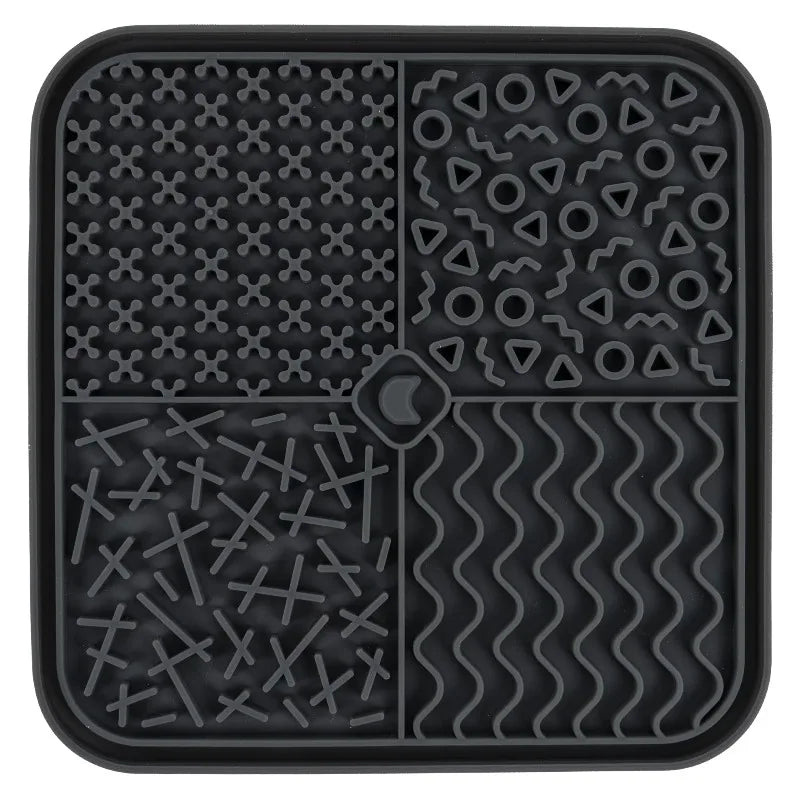 Silicone Lick Mat for Pets, Gray, 7.87" x 7.87"