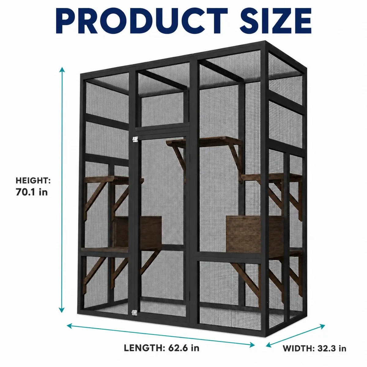 HiMISS Outdoor Wooden Catio Cat Enclosure With Waterproof Roof