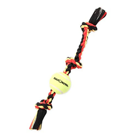 Mammoth Premium Interactive Dog Rope Tug Toy With Tennis Ball